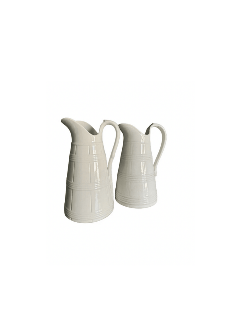 Tall Antique Belgian Ironstone Pitcher