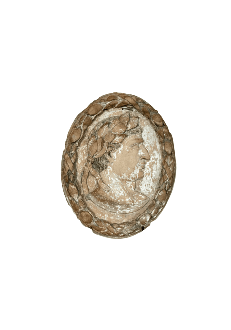 Tuscan 18th C Terracotta Portrait Relief of a Roman Emperor