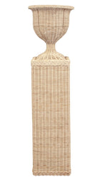 Wicker Neoclassical Urn and Pedestal